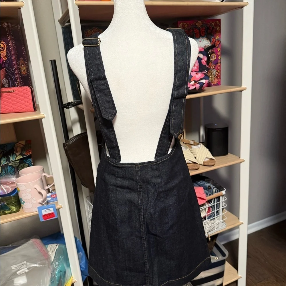 AG Adriano Goldschmied Navy Denim Overall Dress Size S NWOT